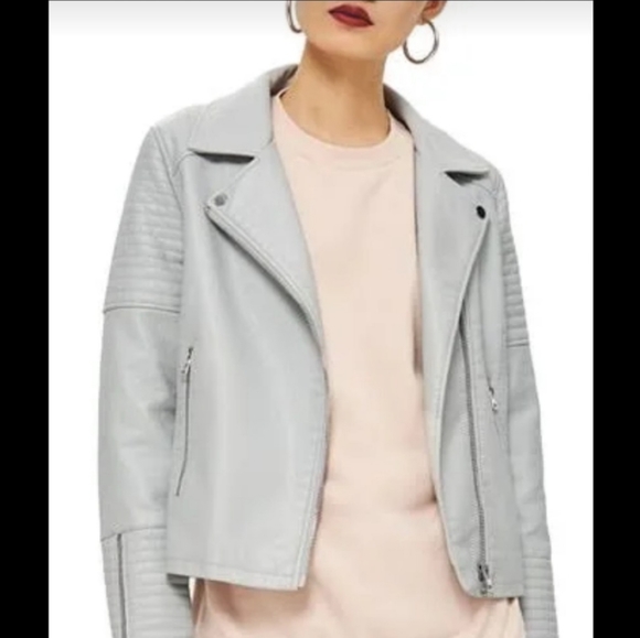 Topshop Jackets & Blazers - Topshop Rosa Biker Jacket Size 10